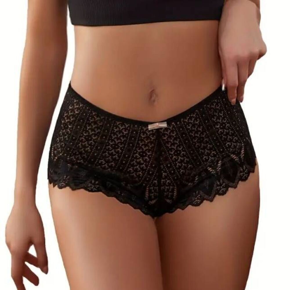 Floral Lace 2pk Boyshort Panties Size Large -B